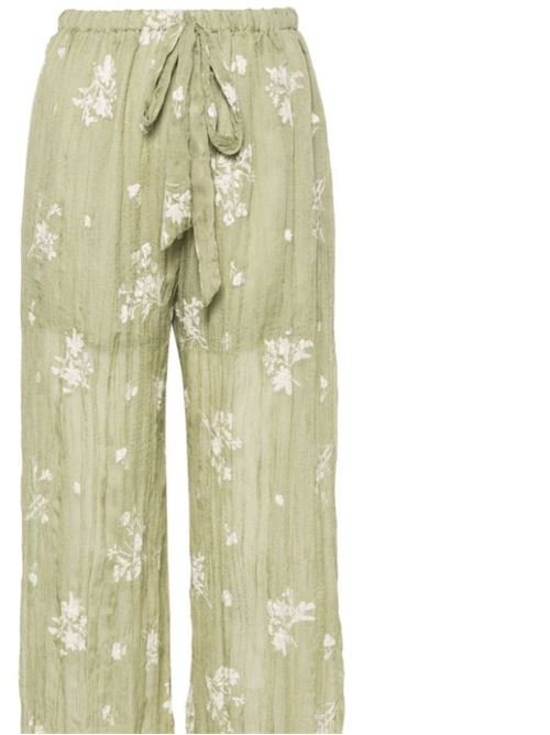 Pantaloni in chiffon verde oliva Sabina Musayev | P50145228